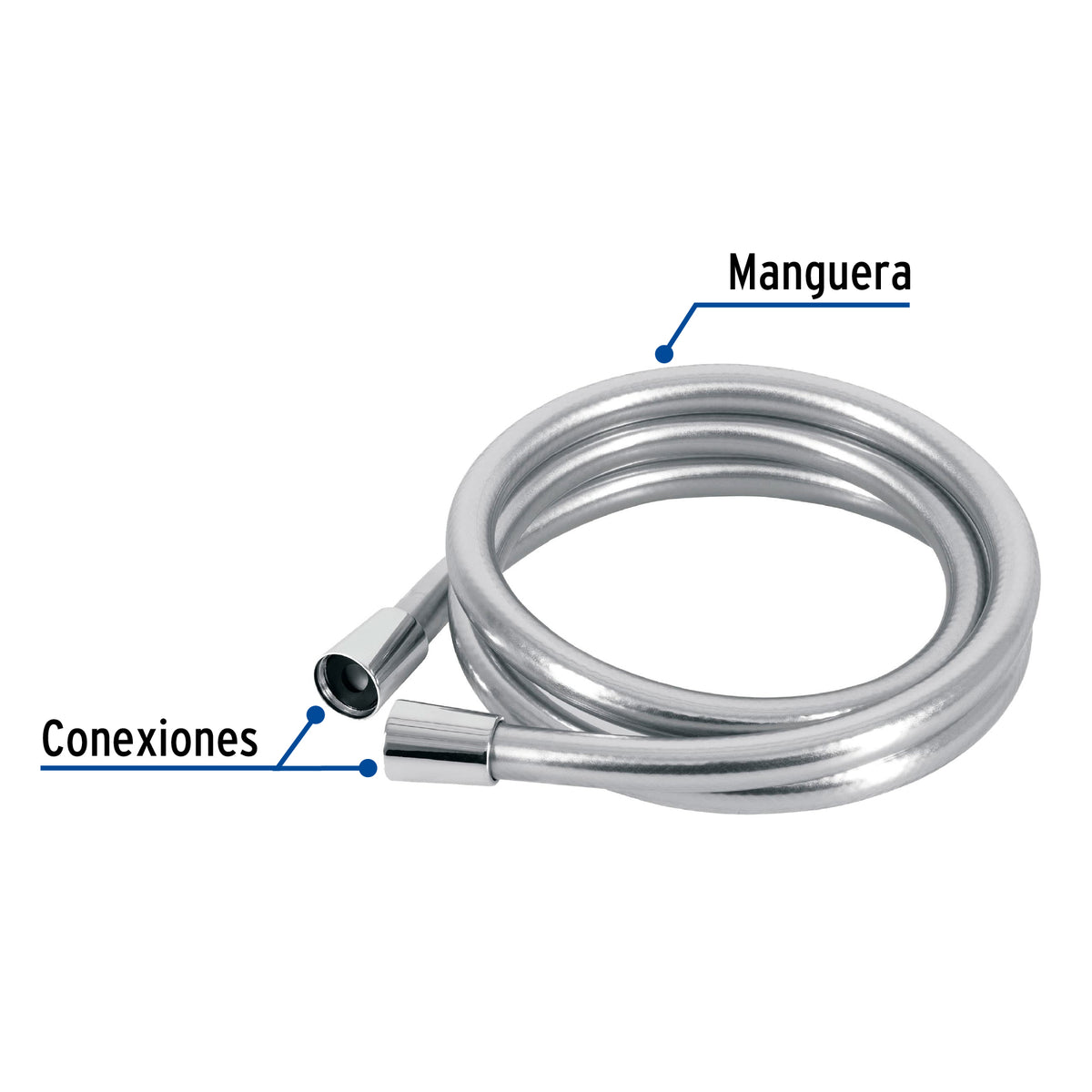Manguera Lisa para Regadera, Manual, Cromada, Foset Riviera