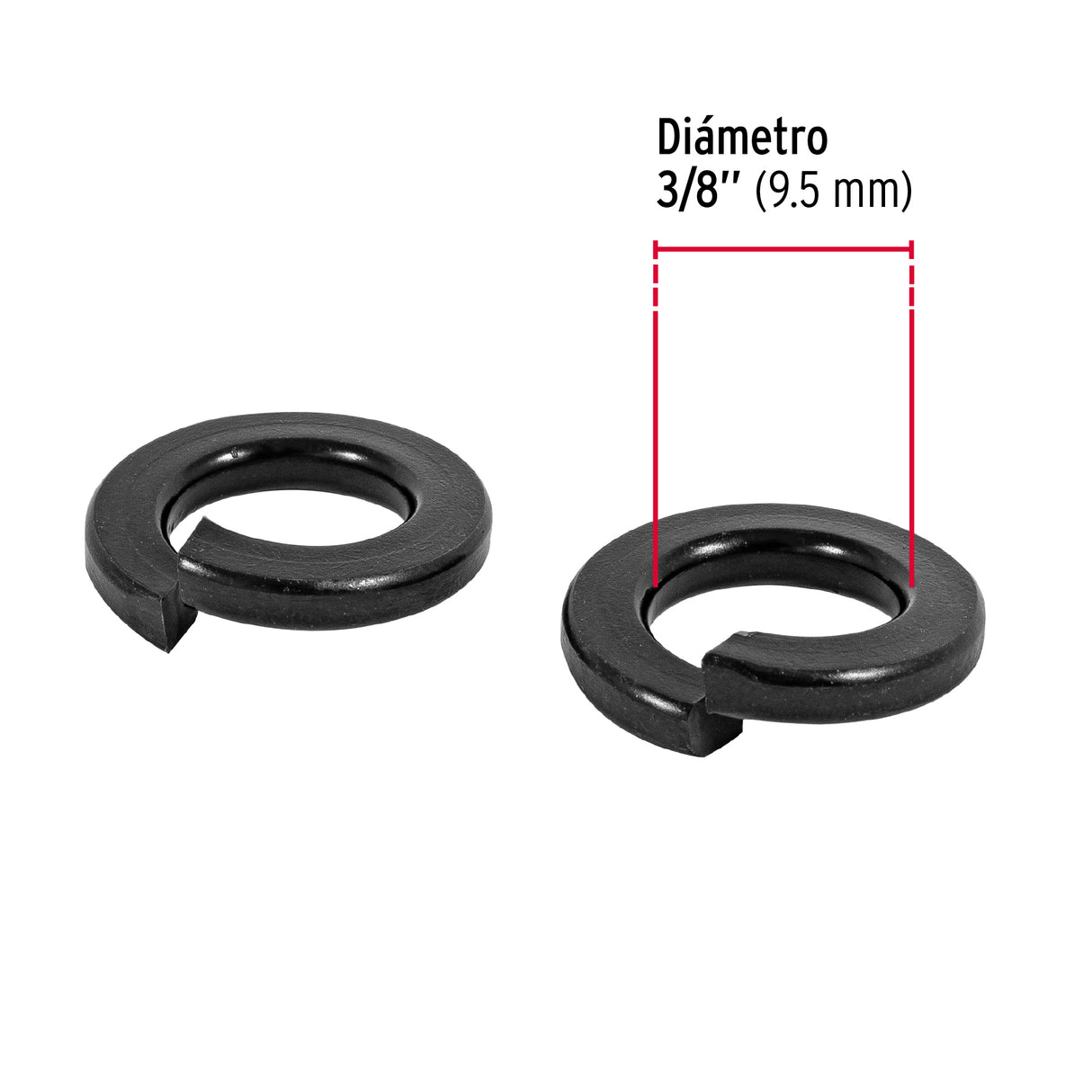 Bolsa con 150 Arandelas de Presión de 3/8', Fiero