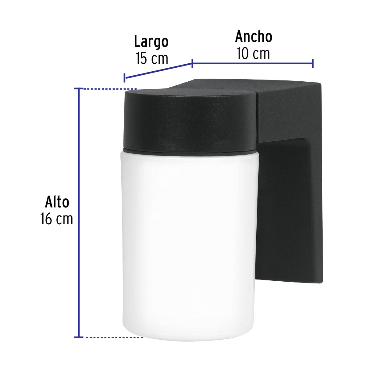 Arbotante de Pared Tipo Vaso, Lámpara No Incluida, Volteck