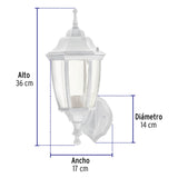 Arbotante Tipo Farol Tradicional Soportado para Exterior Blanco