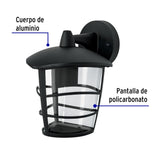 Arbotante Tipo Farol Moderno Suspendido para Exteriores, Negro