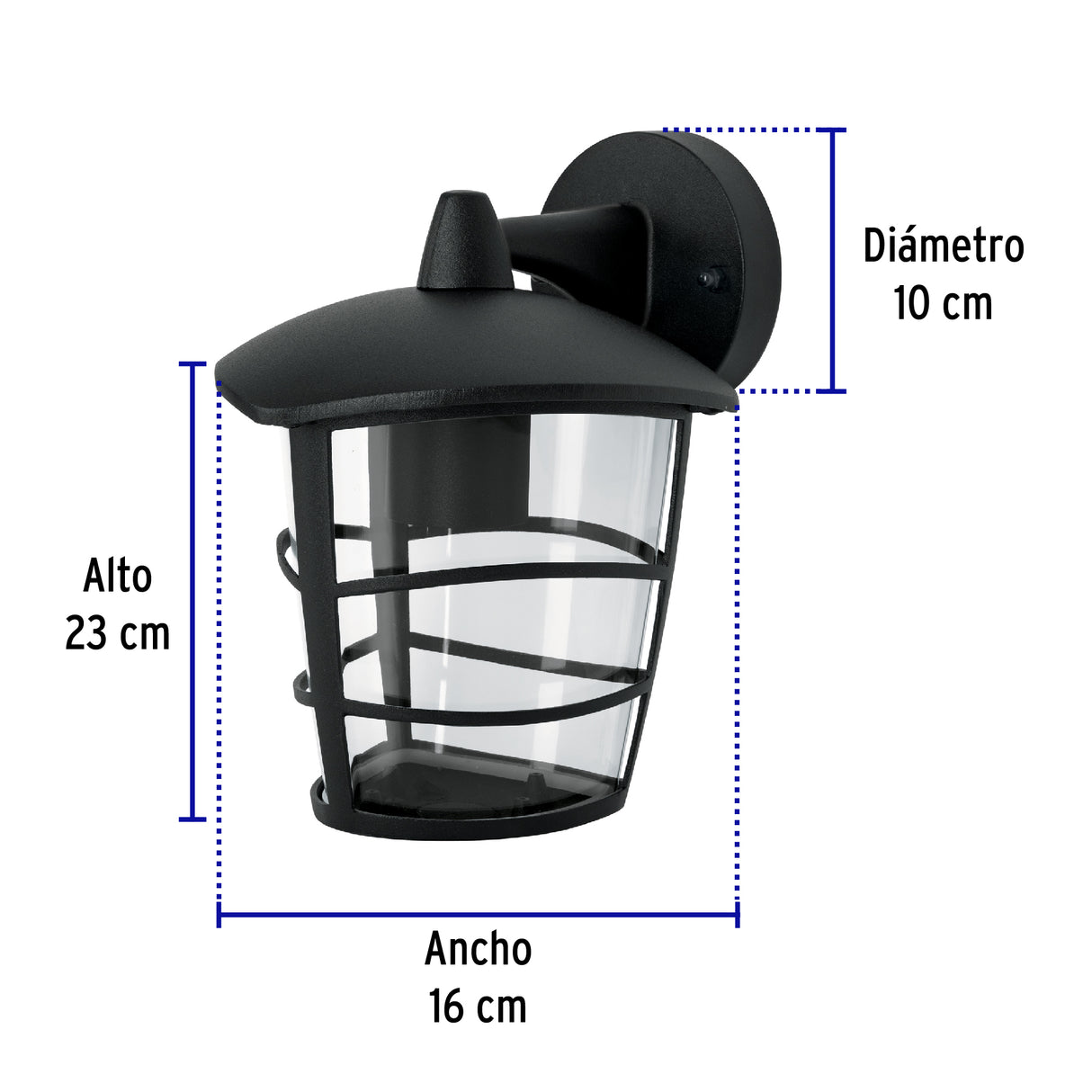 Arbotante Tipo Farol Moderno Suspendido para Exteriores, Negro