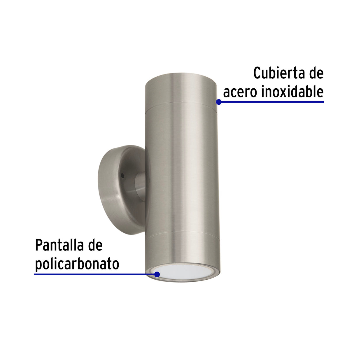 Arbotante LED Exterior 10 W 3000K, 2 Spots, 6X16 cm, Volteck