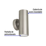 Arbotante LED Exterior 10 W 3000K, 2 Spots, 6X16 cm, Volteck