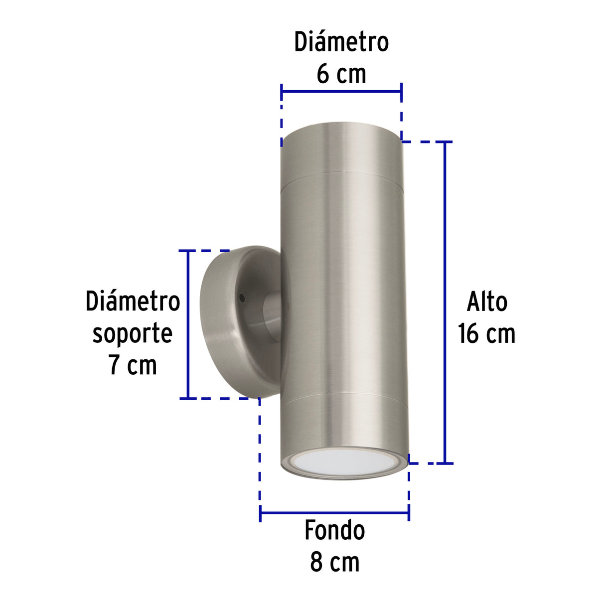 Arbotante LED Exterior 10 W 3000K, 2 Spots, 6X16 cm, Volteck
