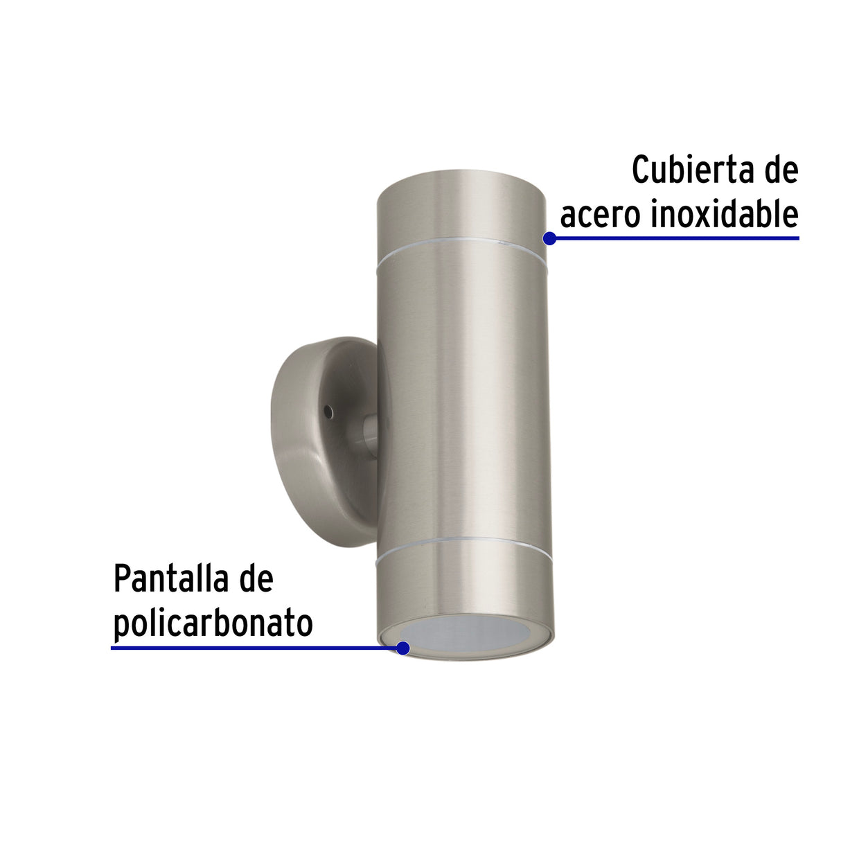 Arbotante de Acento 2 Spots Satín, Lámparas No Incluidas