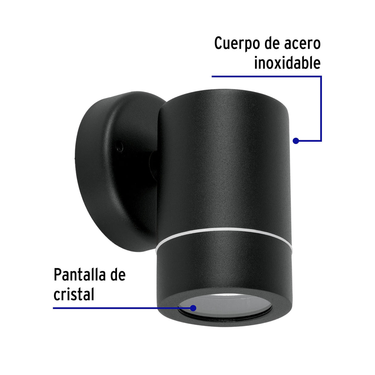 Arbotante de Acento 1 Spot Negro, Lámpara No Incluida