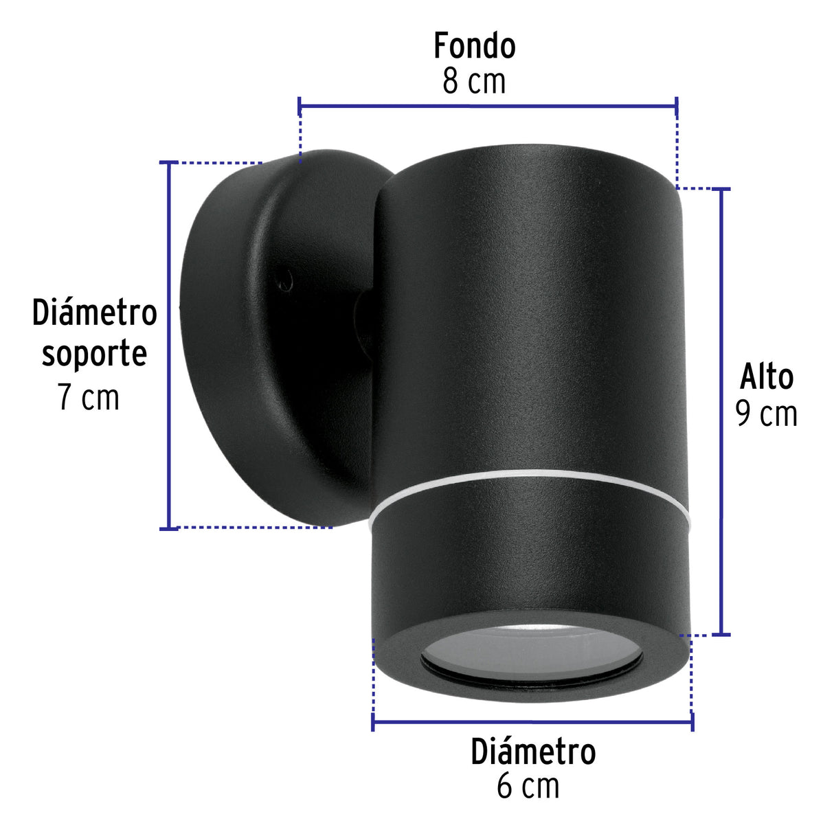 Arbotante de Acento 1 Spot Negro, Lámpara No Incluida