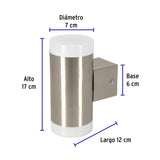 Arbotante LED Exterior 10 W 3000K 2 Spots, 7X17 cm, Volteck