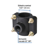 Abrazadera para Toma Domiciliaria PP 1-1/2' X 1/2', Foset