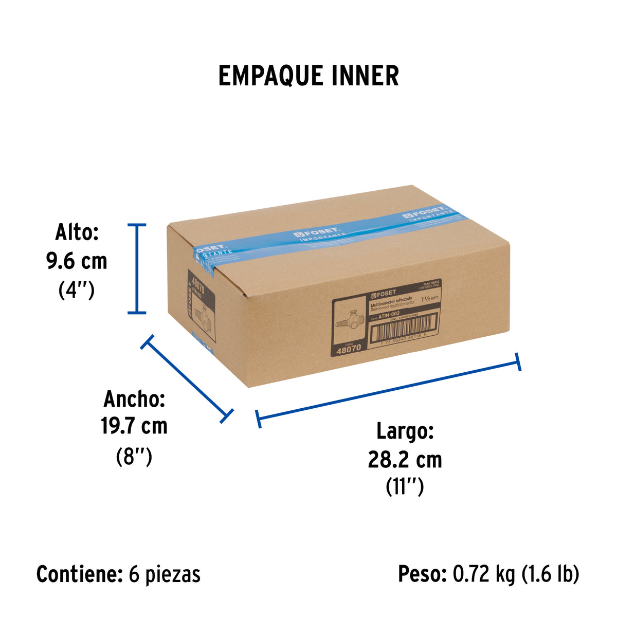 Multiconector Polipropileno para Tinaco, sin Válvula, Foset