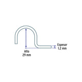 Bolsa C/5 Abrazaderas Tipo Uña 1-1/4' para Tubo Pared Delgada