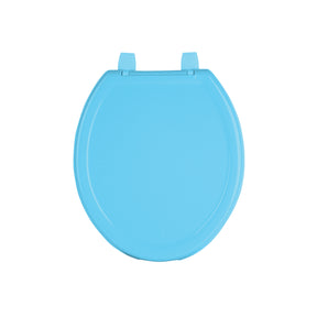 Asiento redondo ligero con tapa para WC, azul, Foset Basic