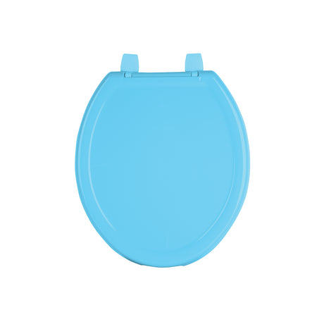 Asiento redondo ligero con tapa para WC, azul, Foset Basic