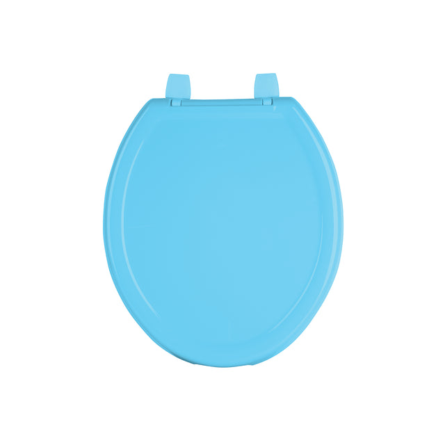 Asiento redondo ligero con tapa para WC, azul, Foset Basic