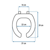 Asiento Redondo con Tapa para Wc, Abierto, Azul, Foset