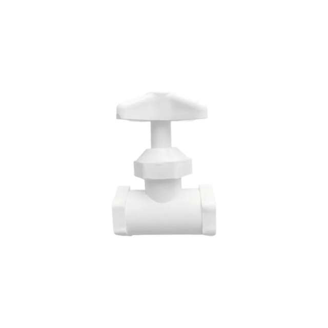 Hulcen llave de paso 1/2 plastico 10PZ blanca
