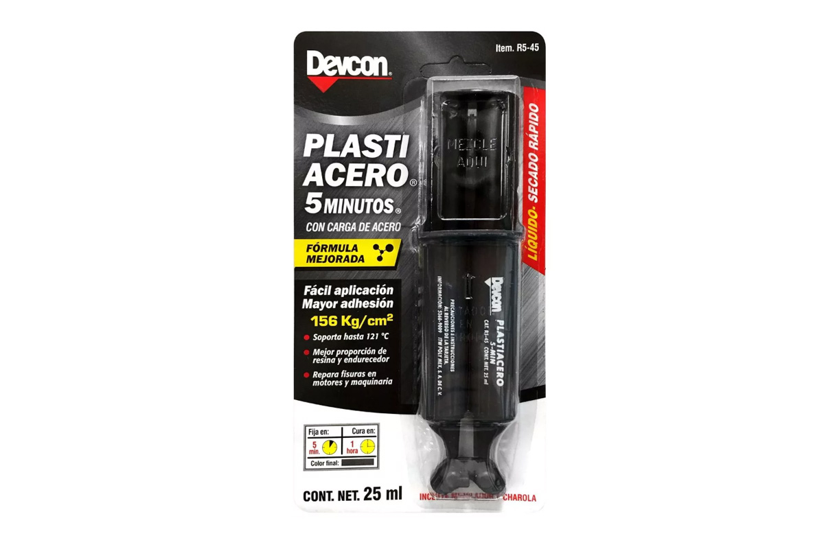 Plastiacero jeringa R5-45 5 minutos negro