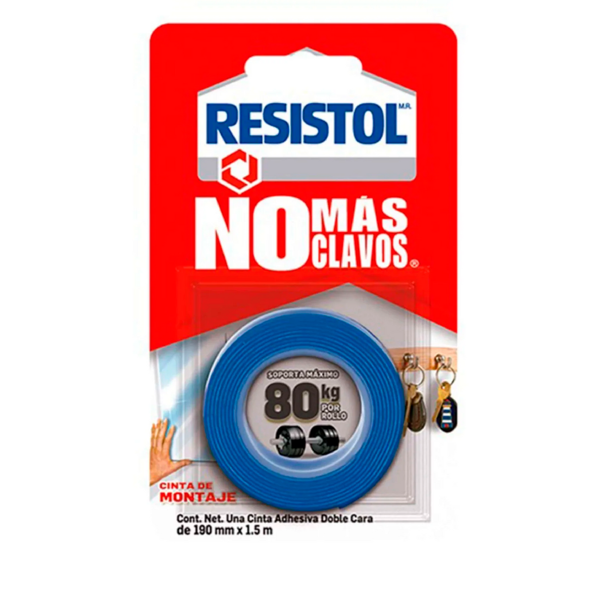 Resistol cinta no mas clavos 19X15M azul