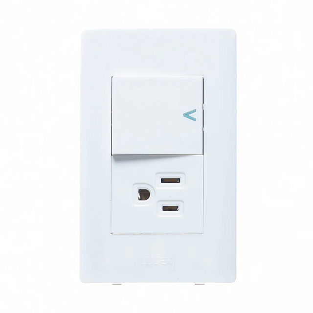 Lucek placa con apag-contacto 1M blanco