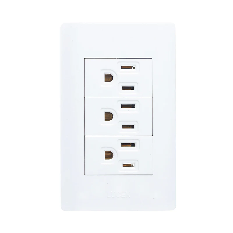 Lucek placa con 3 contactos blanco 1 modulo