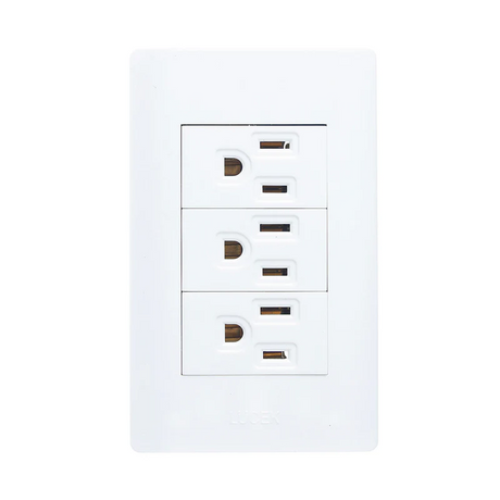 Lucek placa con 3 contactos blanco 1 modulo