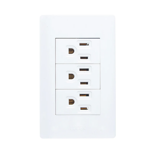 Lucek placa con 3 contactos blanco 1 modulo