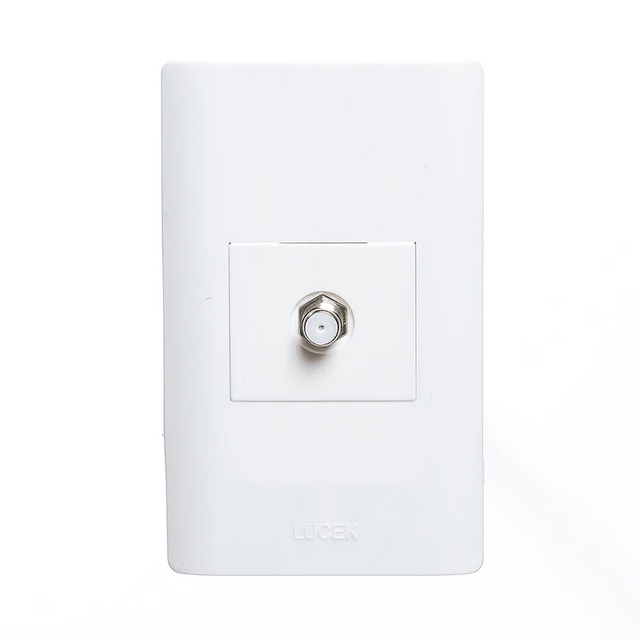 Lucek placa 1 mod toma coaxial blanco
