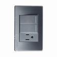 Lucek premium plateado 2 apagadores sencillos y 1 contacto 1 modulo