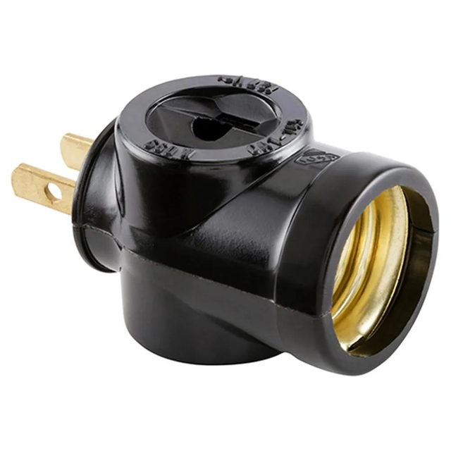 IUSA porta lampara clavija negro 310756