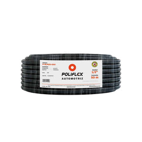 Poliflex ranurado 1/2 negro 50 m