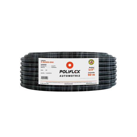 Poliflex ranurado 1/2 negro 50 m