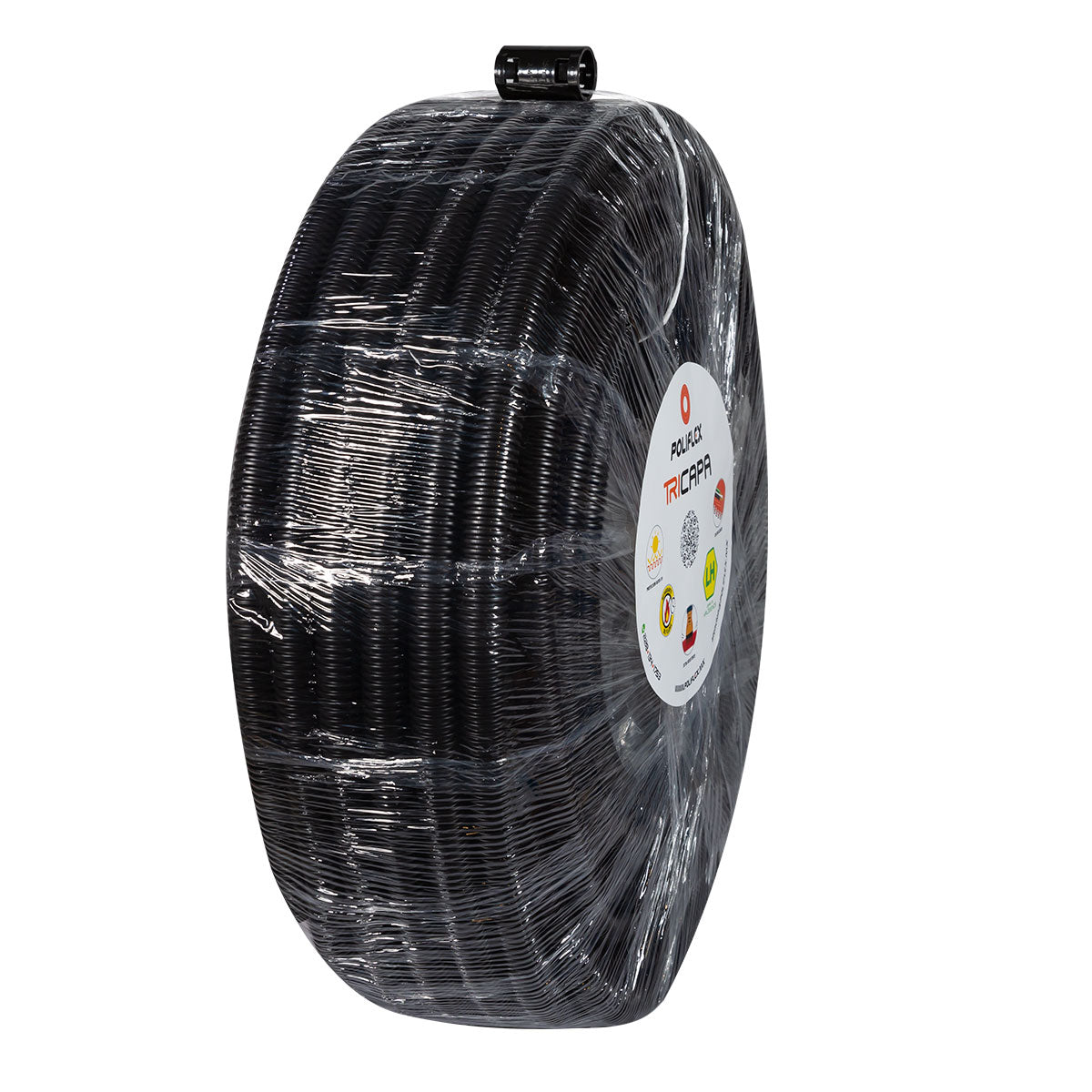 Poliflex ranurado 1 negro 50 m