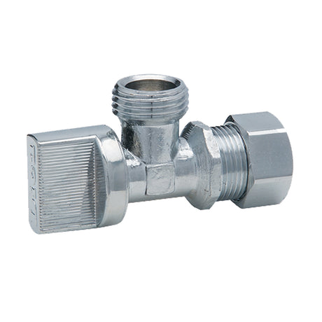 Dica 3401CVB llave angular de laton con barrilito con contratuerca 1/4 vuelta 1/2 (13 mm.) nps/npt