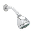 Dica 4509B regadera 3 pulg. de cebolla con funciones, brazo y chapeton cromo