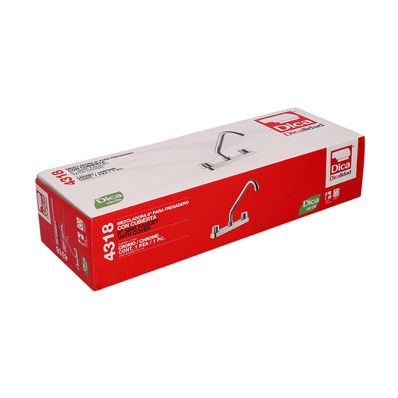 Dica 4318 mezcl. ecol. 8 pulg. cuello corto para fregadero