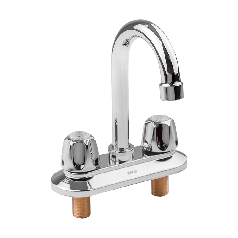 Dica 4062 mezcl. de 4 pulg. para lavabo con cubierta y manerales tipo bar cuello alto clasica