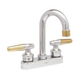 Dica 4051.1 mezcl. ecol. de 4 pulg. para lavabo con cubierta y manerales tipo palanca cromada detalles dorados