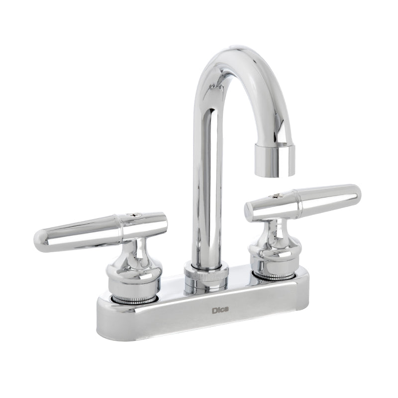 Dica 4051 mezcl. ecol. de 4 pulg. para lavabo con cubierta y manerales tipo palanca cromada