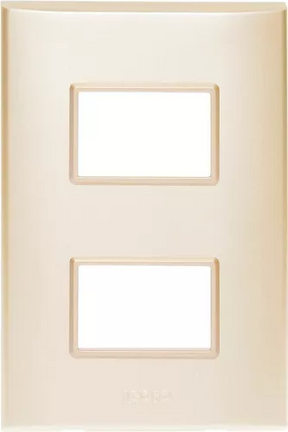 Igoto placa 2 modulos dorado / lugano PB1202-D