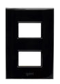 Igoto placa 2 modulos negra / lugano PB1202-N