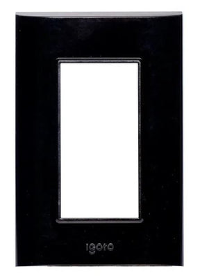 Igoto placa 3 modulos negra / lugano PB1203-N