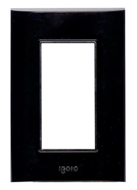 Igoto placa 3 modulos negra / lugano PB1203-N