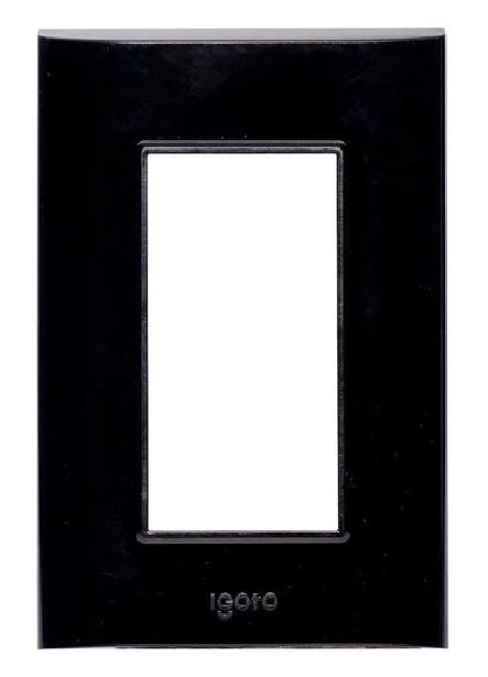 Igoto placa 3 modulos negra / lugano PB1203-N