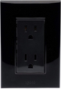 Igoto contacto duplex con placa plateado/negro / lugano PB105/2-A/n