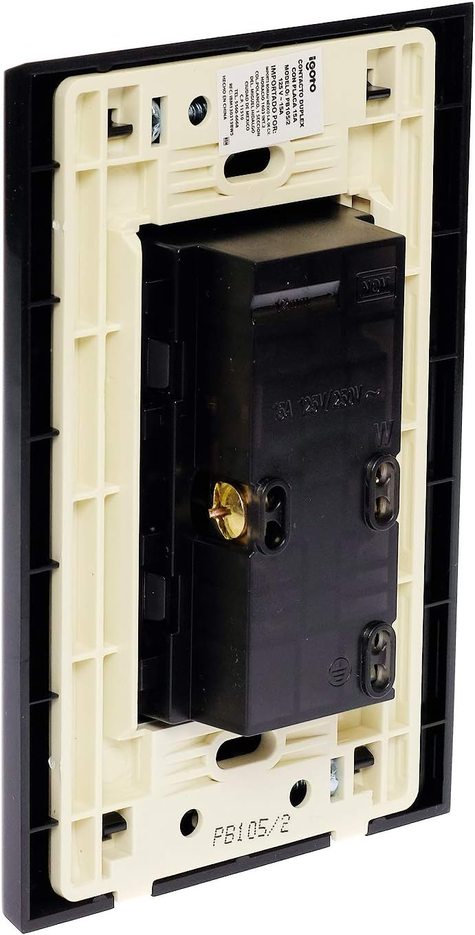 Igoto contacto duplex con placa plateado/negro / lugano PB105/2-A/n - imagen 2