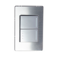 Lucek premium plateada 1 interruptor sencillo y 1 de escalera de 1.5 modulos