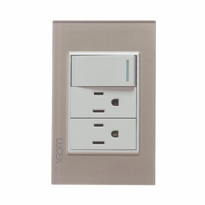 Lucek cristal dorado 1 interruptor sencillo y 2 contactos 1 modulo