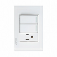 Lucek cristal blanco 2 interruptores sencillos y 1 contacto 1 modulo