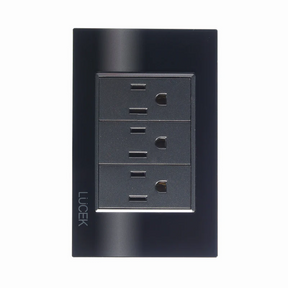 Lucek cristal negro 3 contactos 1 modulo